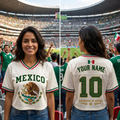 Personalized Mexico Soccer Jersey Crop Tee Custom Name Gift for Sports Fans