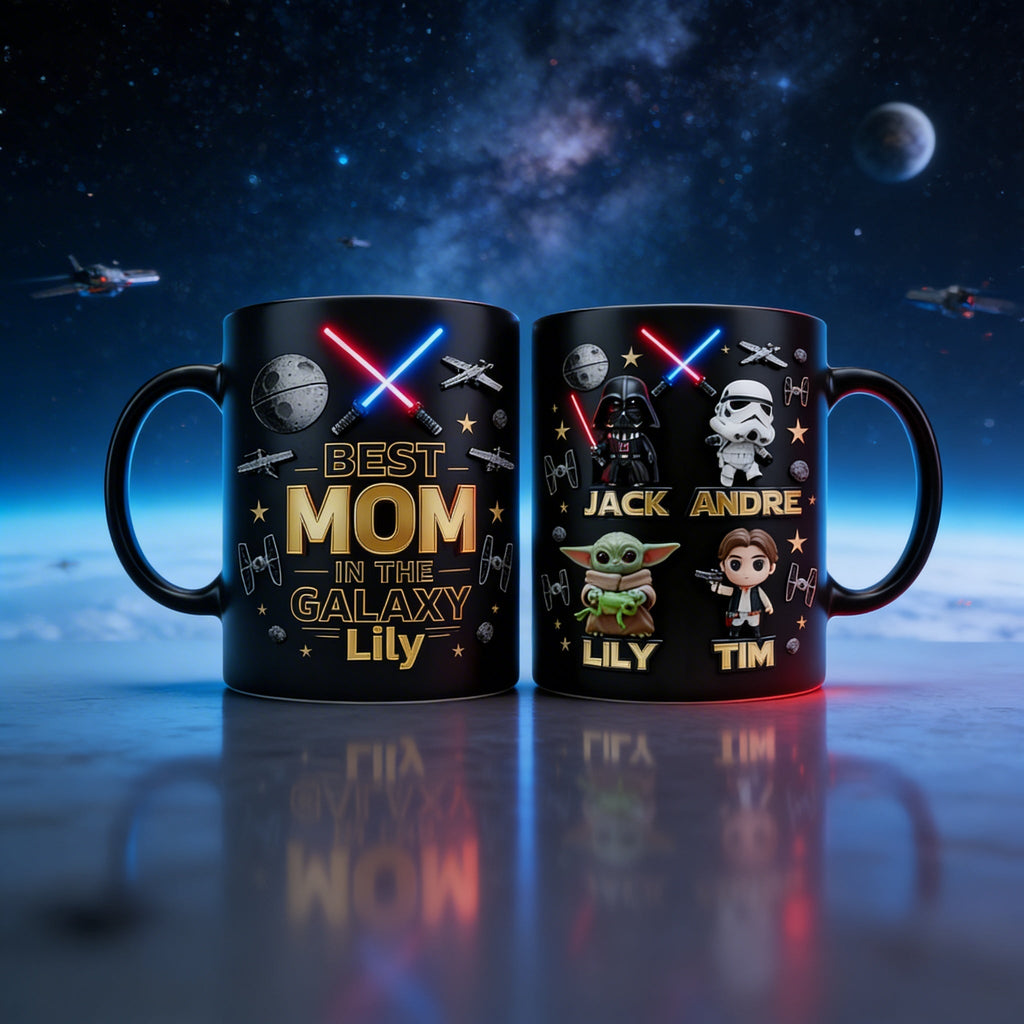 Personalized Best Mom in the Galaxy Mug Custom Names Gift for Mother's Day Mug GradoCreations