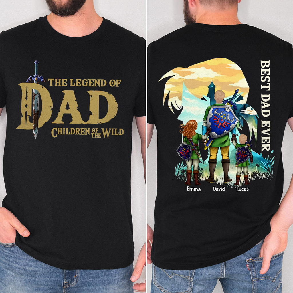 Personalized Best Dad Ever T-Shirt Custom Name Gift for Dad