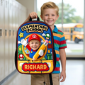 Personalized Mario Theme School Backpack Set for Kids - Custom Name Bag, Lunch Bag, Pencil Case & Water Bottle