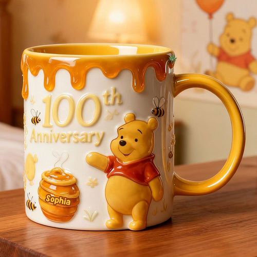 Personalized 100th Anniversary Winnie the Pooh Mug Gift for Fans