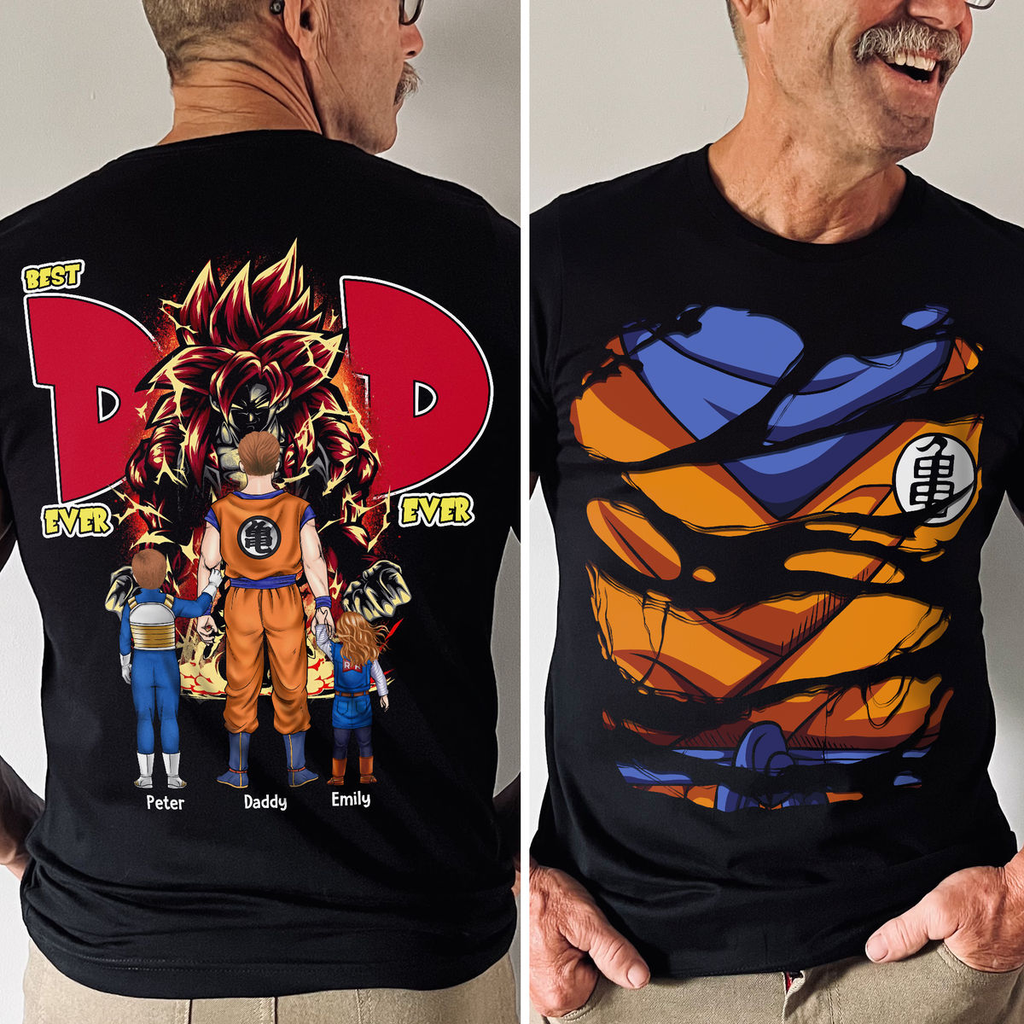 Personalized Best Dad Ever T-Shirt Custom Name Gift for Dad