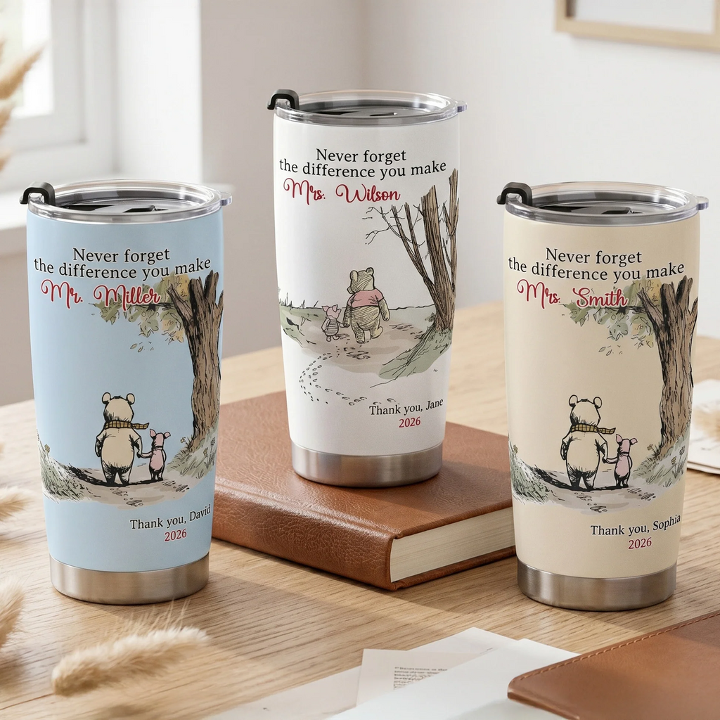 Personalized Teacher Tumbler with Custom Name Thank You Gift