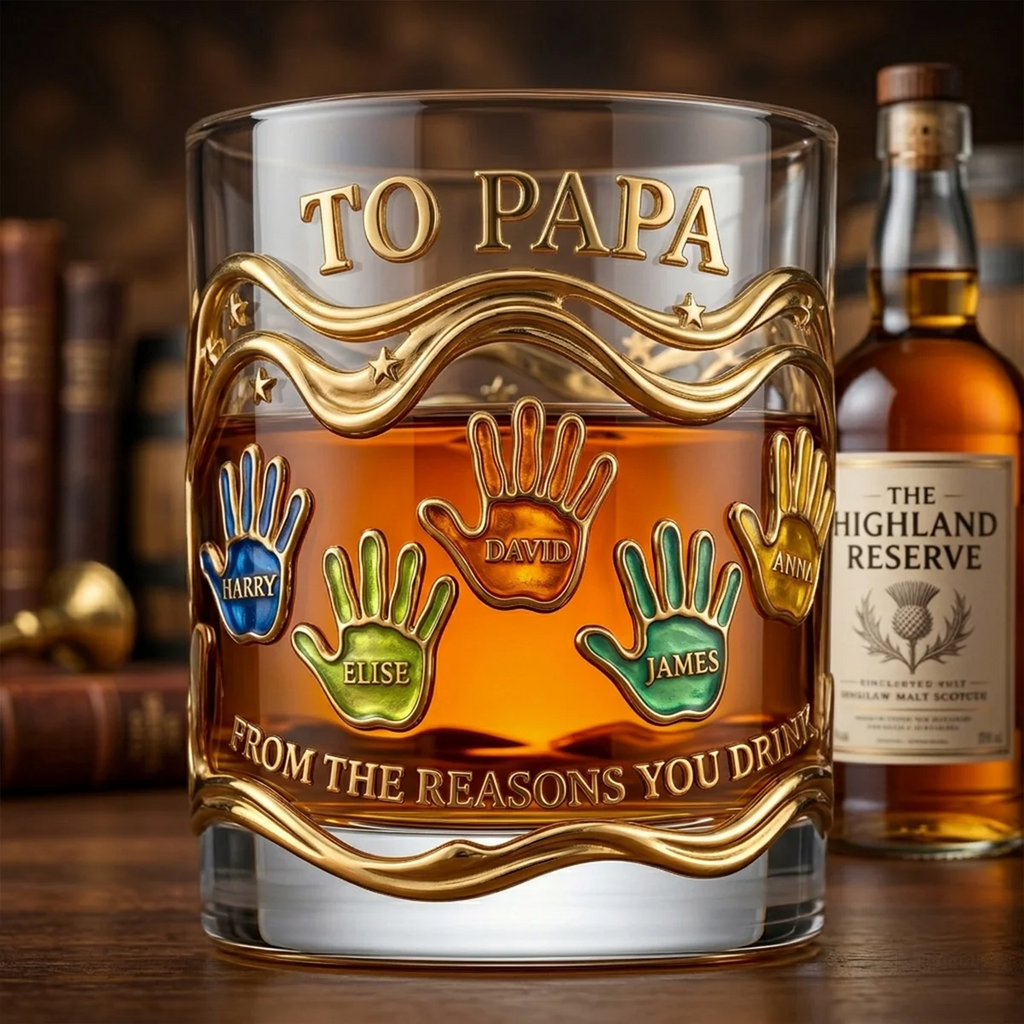 Personalized Whiskey Glass Custom Engraved Gift for Dad