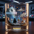 Personalized Star Wars Whiskey Glass Custom Name Gift for Him