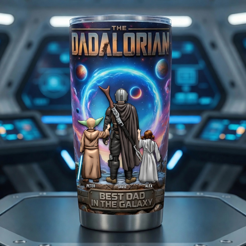 Personalized Dadalorian Tumbler Best Dad Gift for Dad