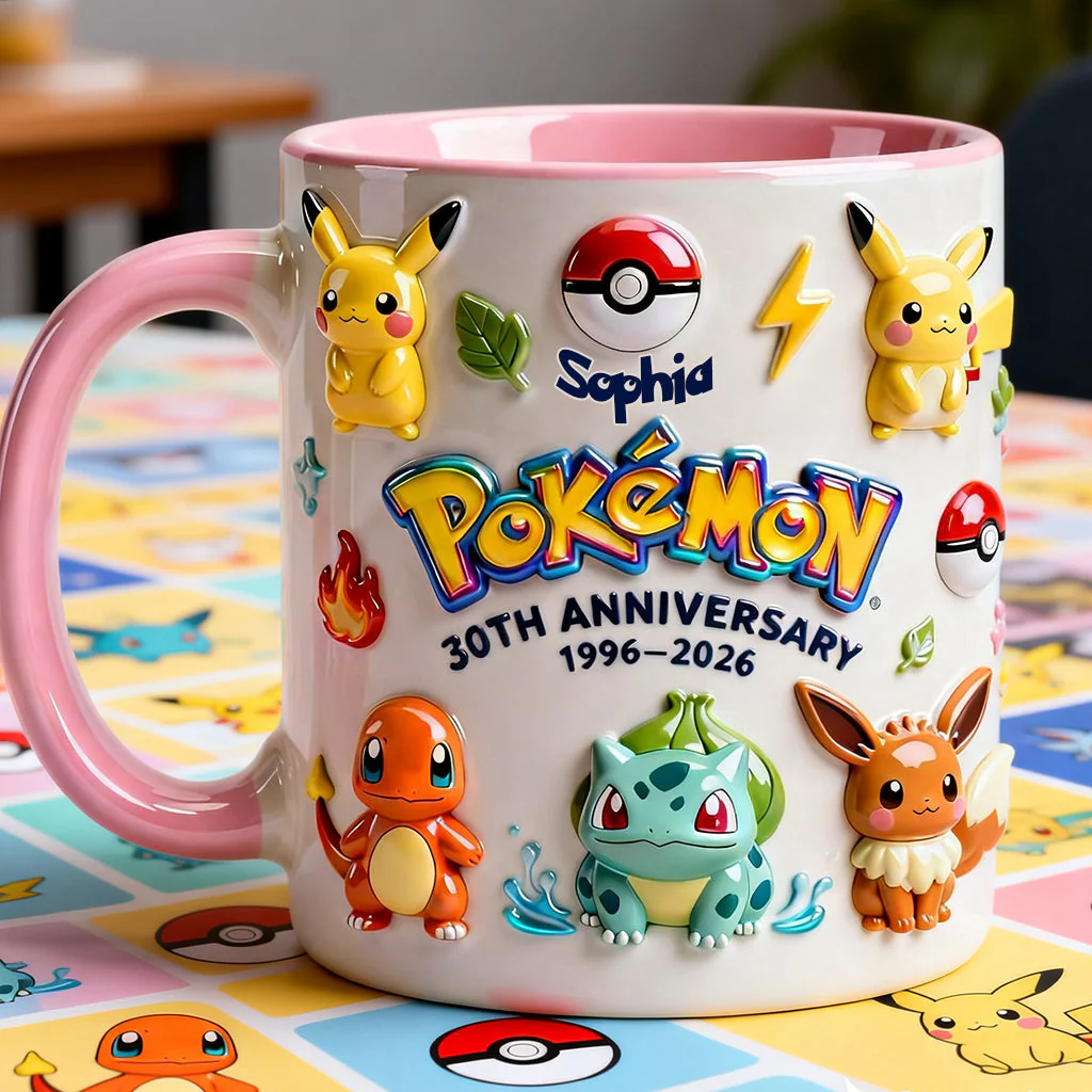 Personalized Pokémon 30th Anniversary Accent Mug Gift for Fans