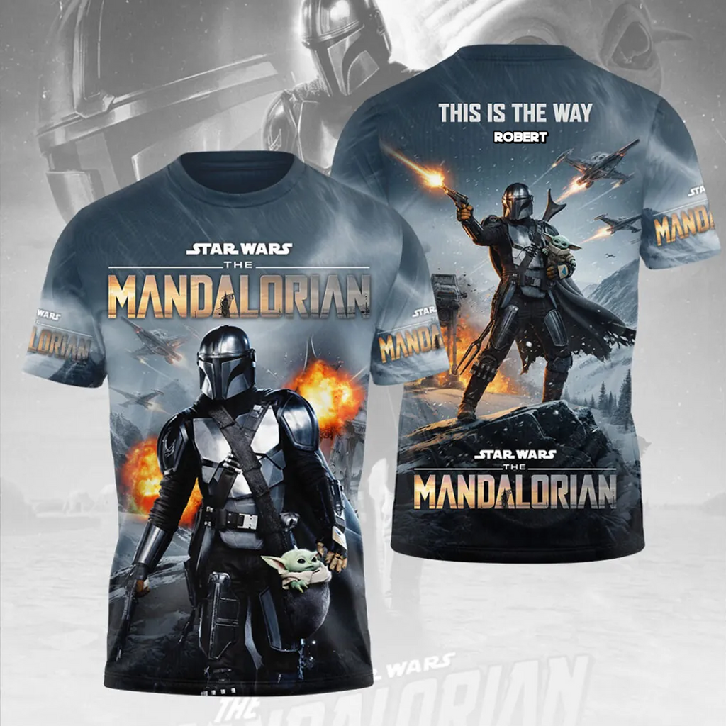 Personalized Mandalorian Galactic Tracker Shirt Custom Name Gift for Movie Fans