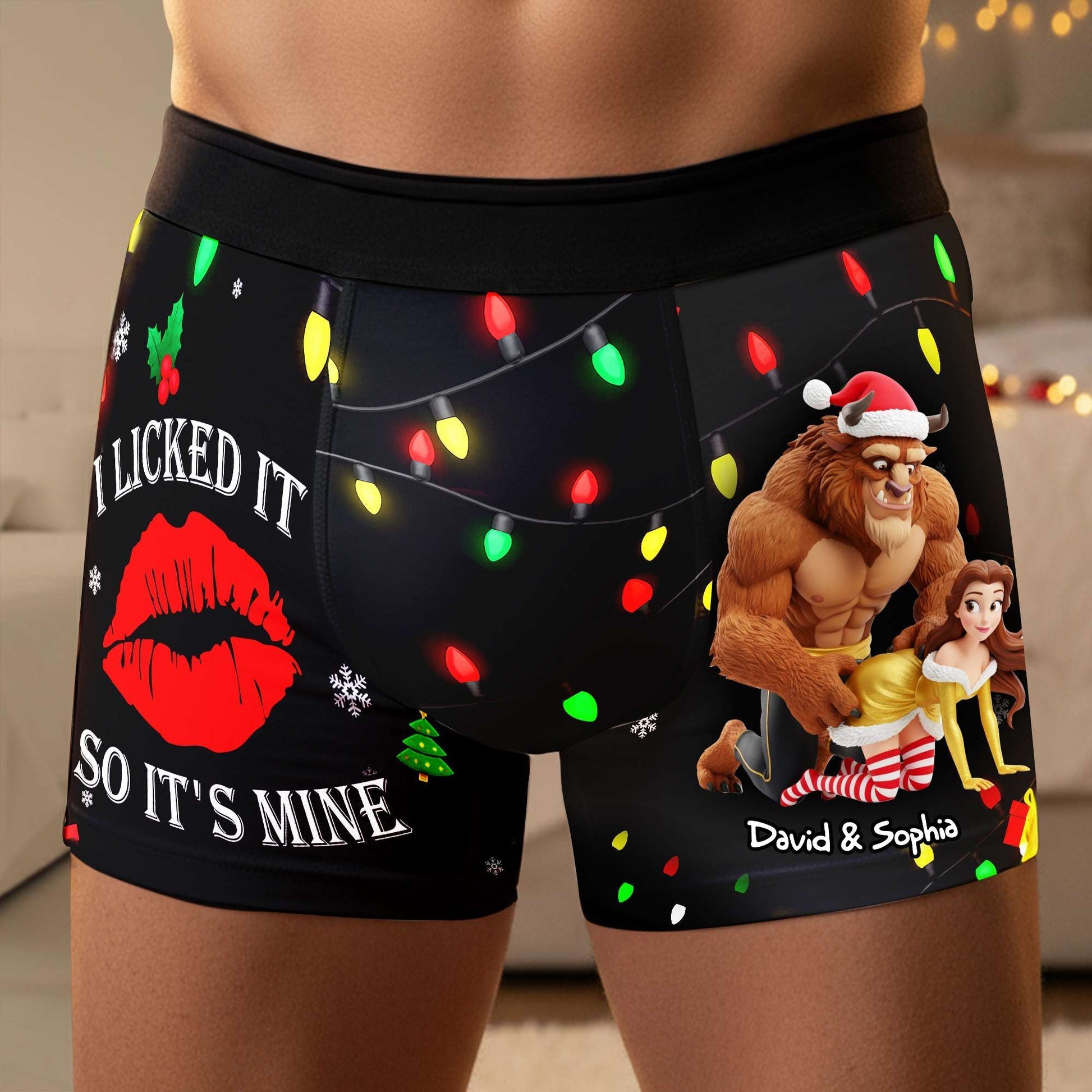 Personalized Men's Boxers I Licked It Christmas Gift for Him