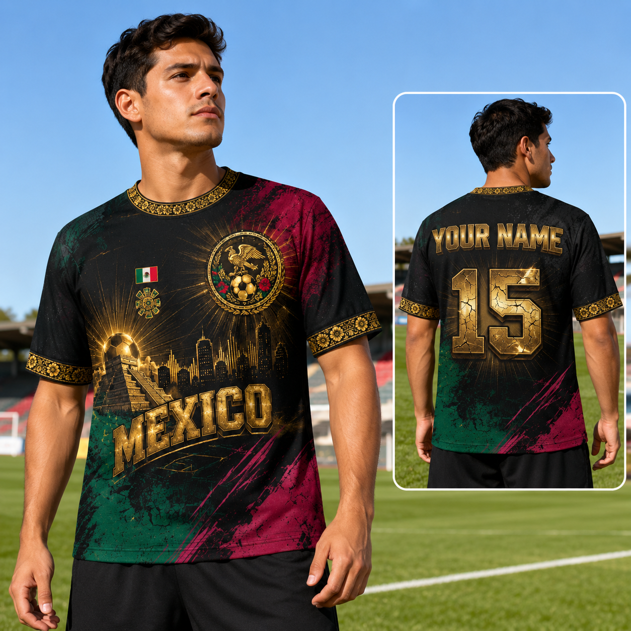 Personalized Mexico Soccer Jersey Custom Name Gift for Football Fans