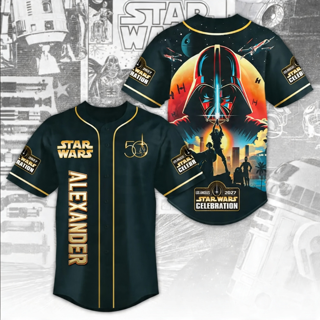 Personalized Baseball Jersey 50th Anniversary Star Wars Gift for Movie Fans