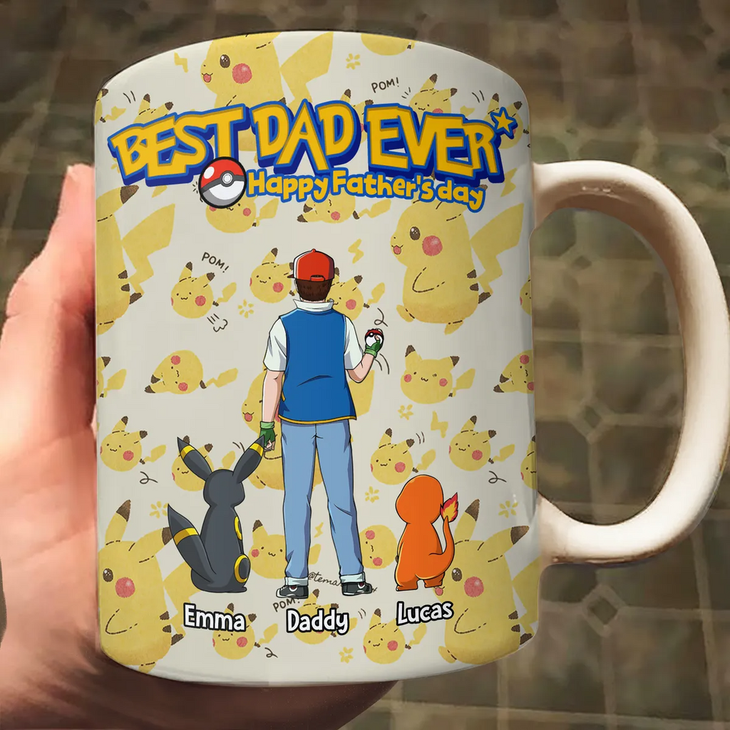 Personalized Best Dad Ever Mug with Custom Names | Unique Father's Day Gift