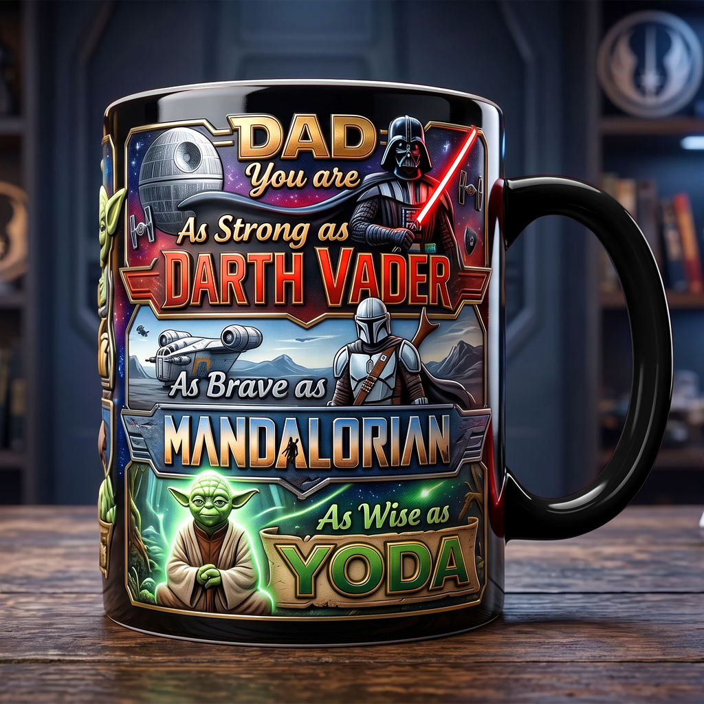 Personalized Dad Mug As Strong As Darth Vader Gift