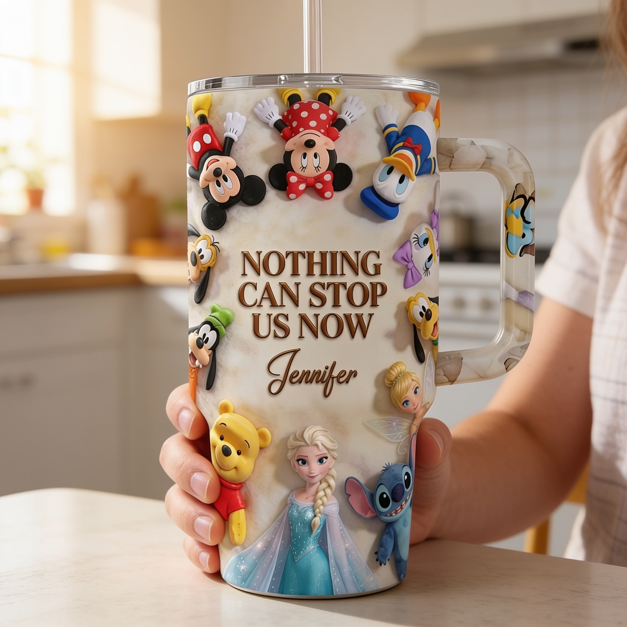 Personalized Disney Tumbler with Handle Custom Name Gift for Movie Fans Tumbler GradoCreations