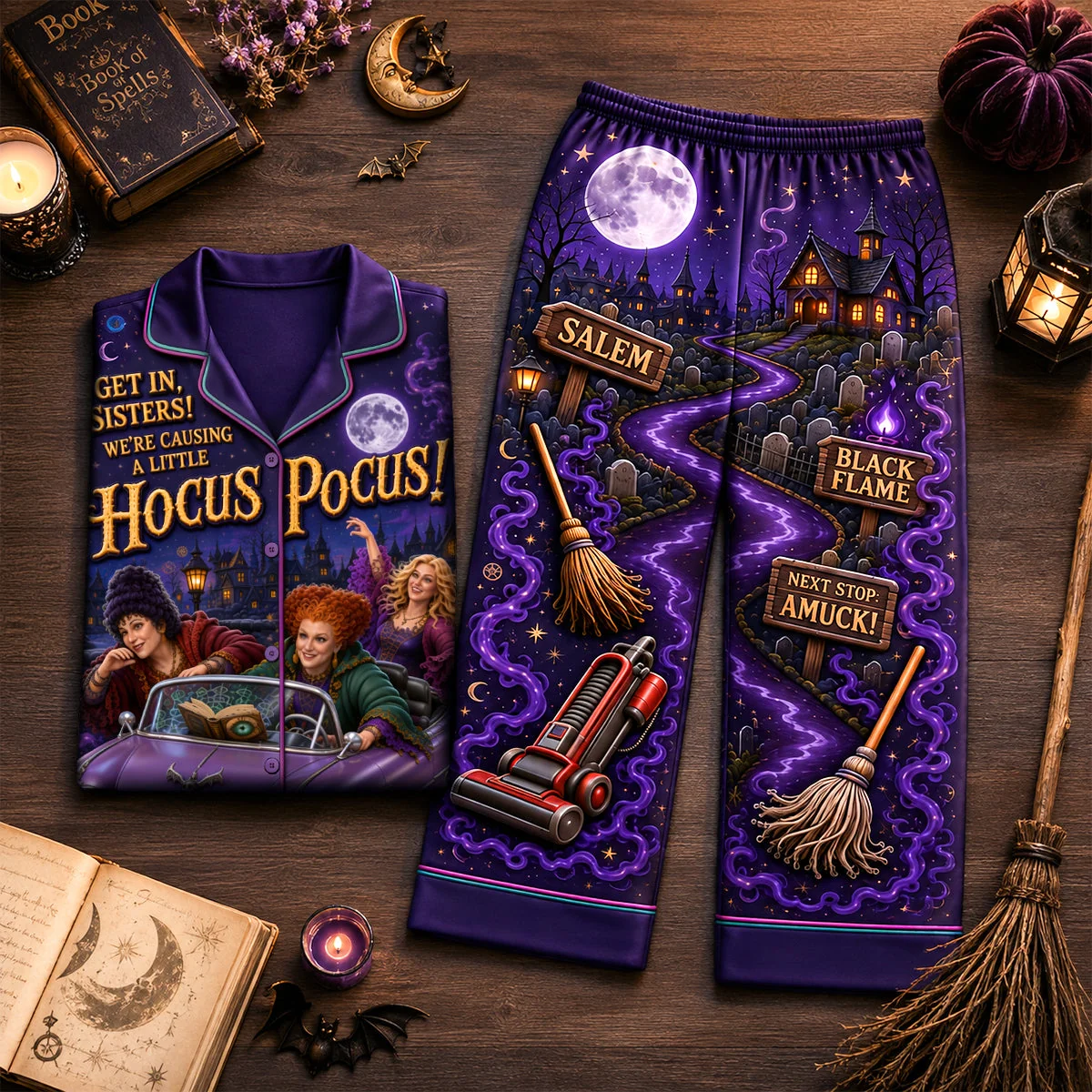 Custom Name Hocus Pocus Pajama Set for Her Halloween Gift Pajama Set GradoCreations