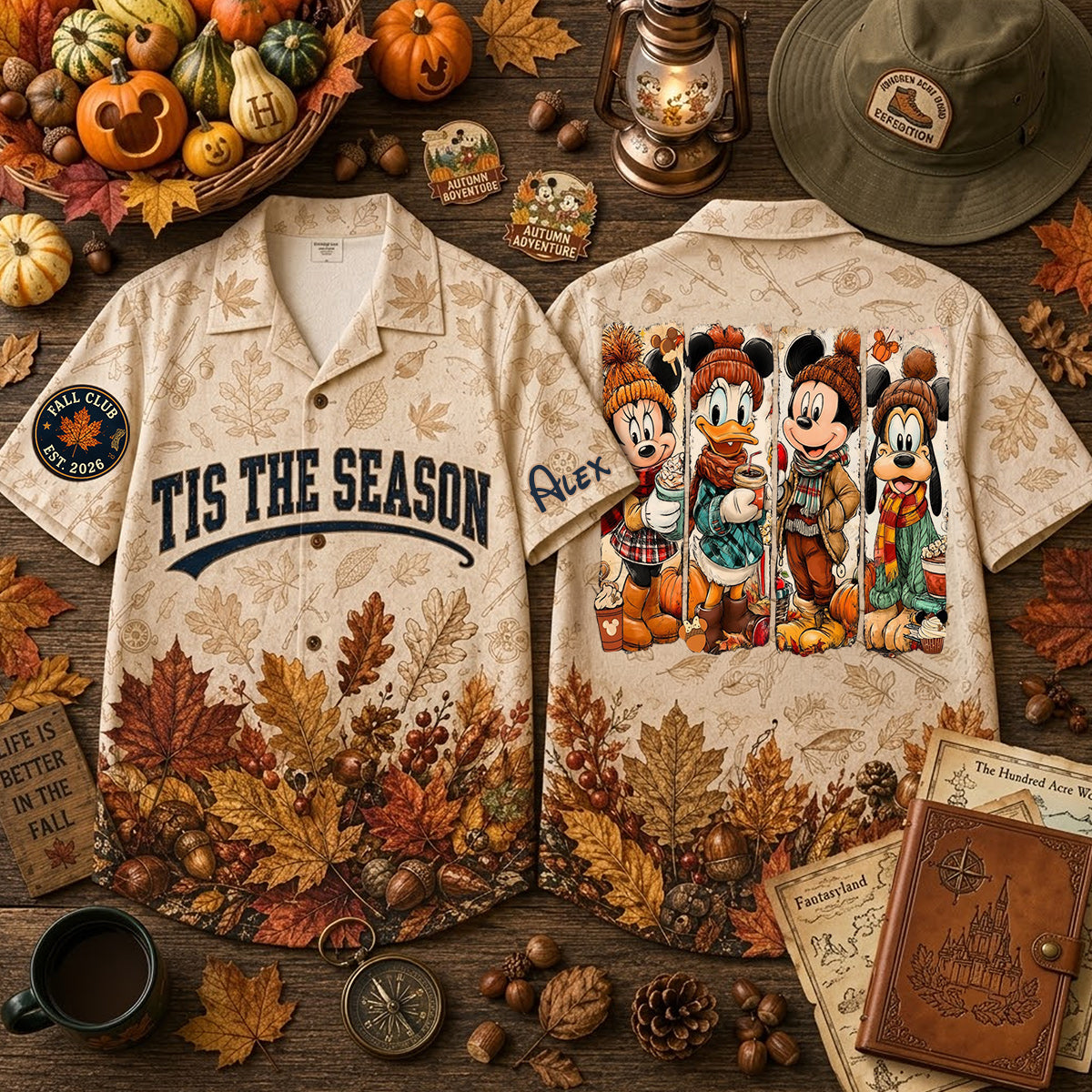 Personalized Hawaiian Shirt 'Tis The Season Fall Vibes Gift for Him Hawaiian Shirt GradoCreations