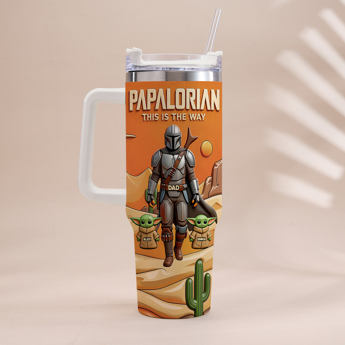 Personalized Dad Tumbler with Handle – Unique Father's Day Gift
