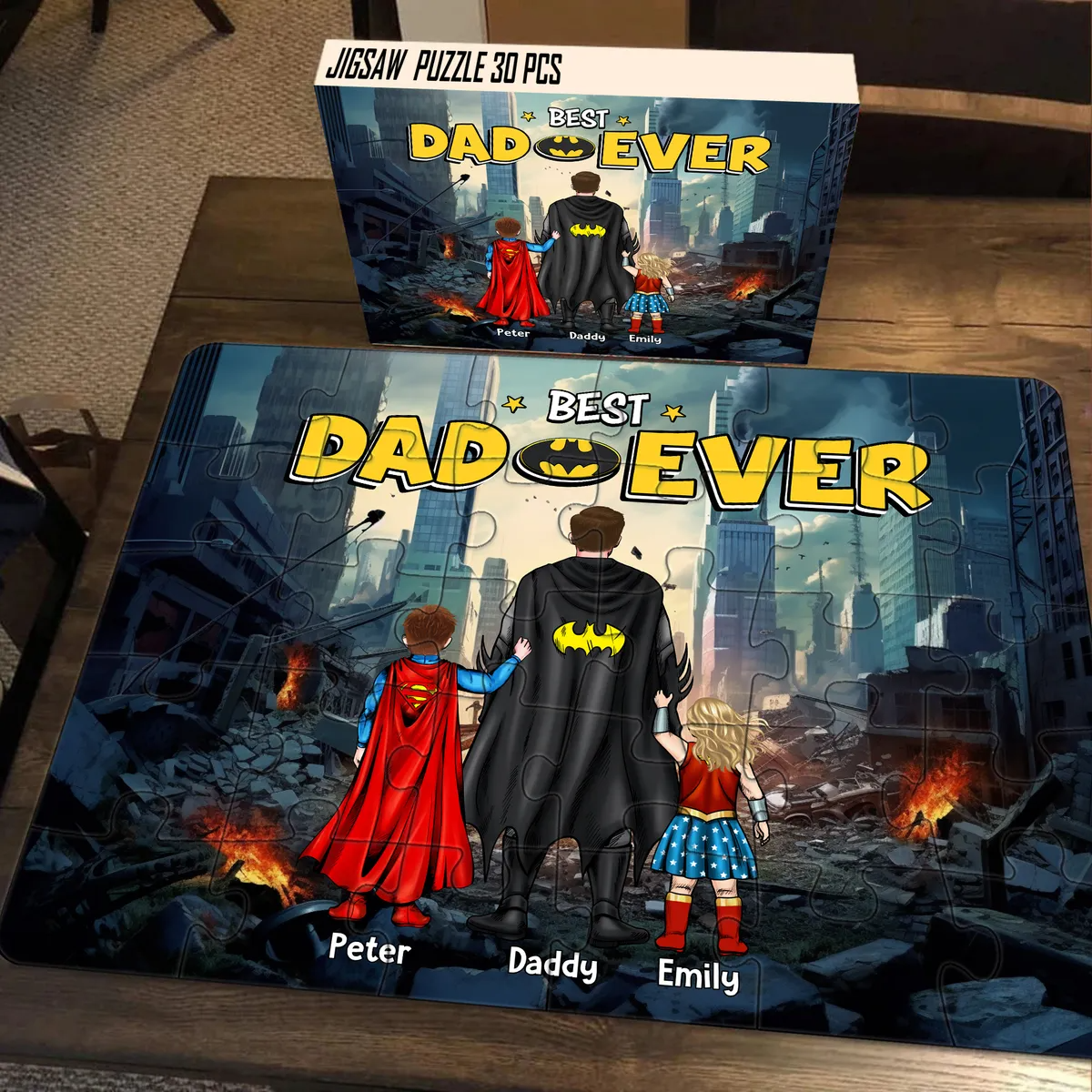 Personalized Best Dad Ever Puzzle Custom Name Gift for Dad Puzzle GradoCreations