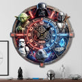 Personalized Acrylic Wall Clock with Galaxy Characters Gift for Movie Fans Wall Hanging Clock GradoCreations