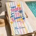 Personalized Funny Tired Teachers Summer Club Beach Towel Gift