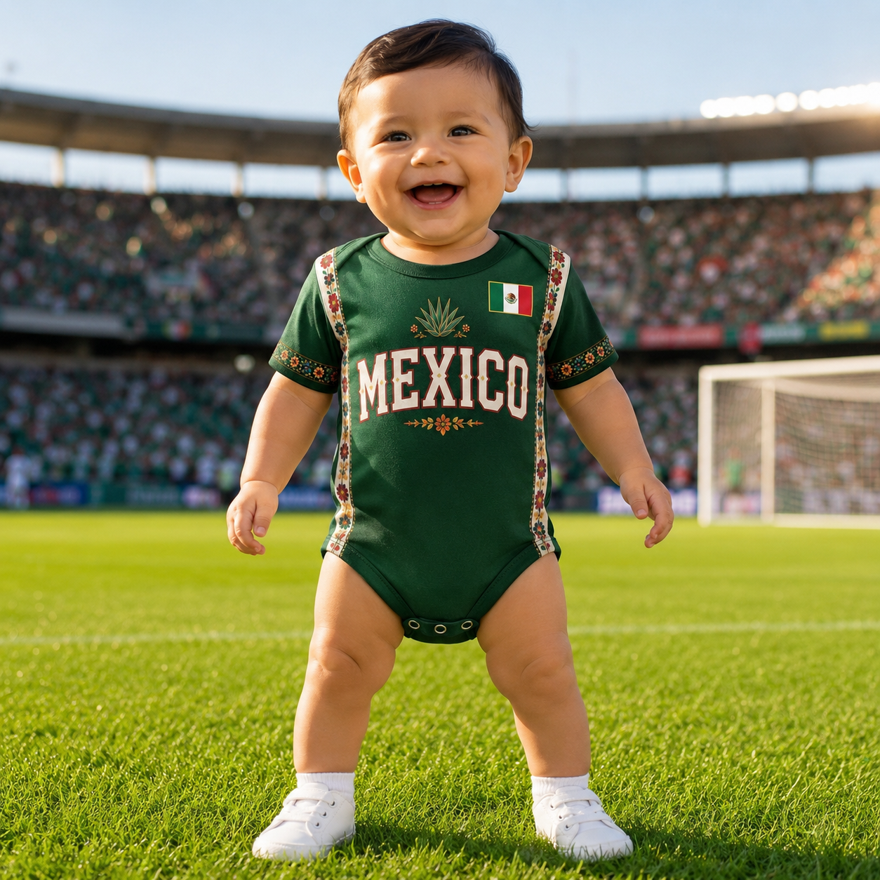 Personalized Mexico Soccer Baby Jersey Bodysuit Gift for New Parents