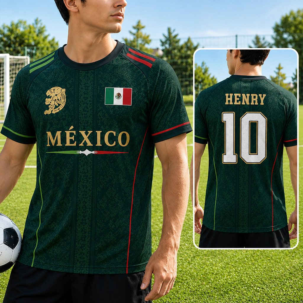 Personalized Mexico Soccer Jersey Custom Name Gift for Fans