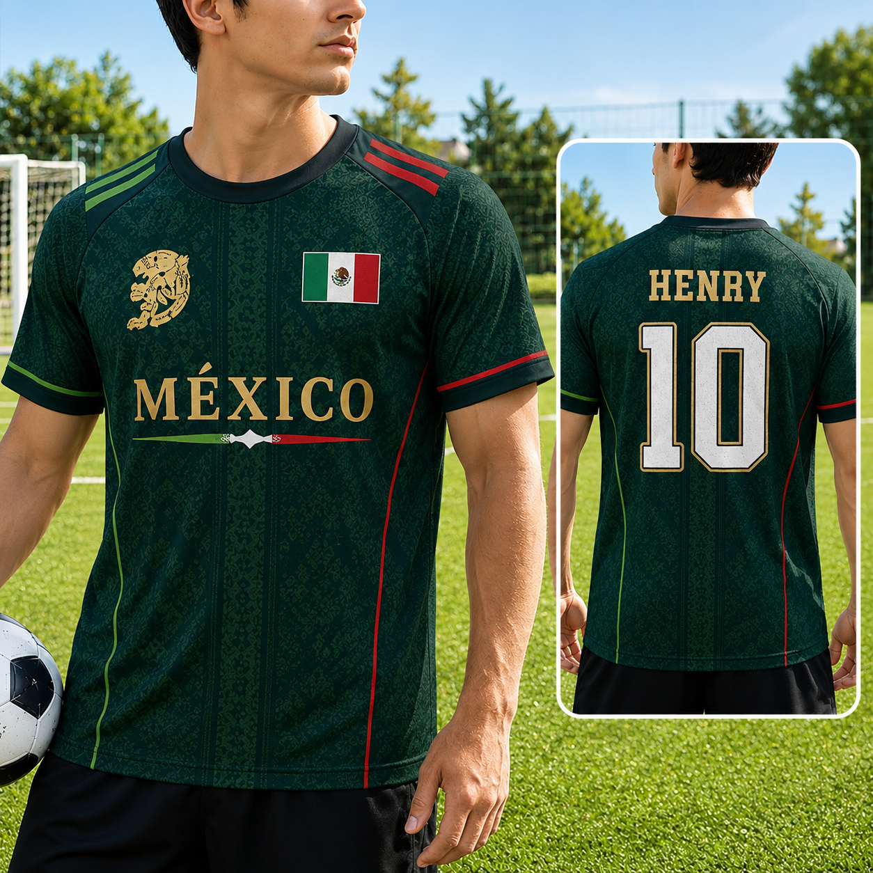 Personalized Mexico Soccer Jersey Custom Name Gift for Fans
