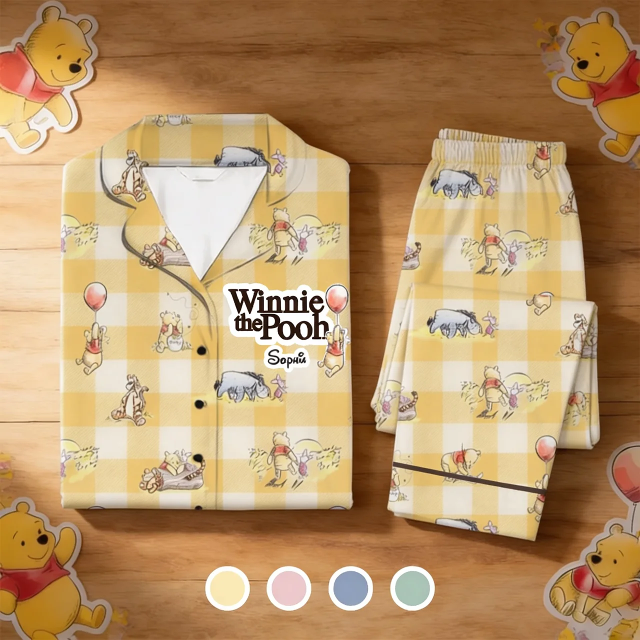 Personalized Winnie the Pooh Pajama Set for Her - Anniversary Gift