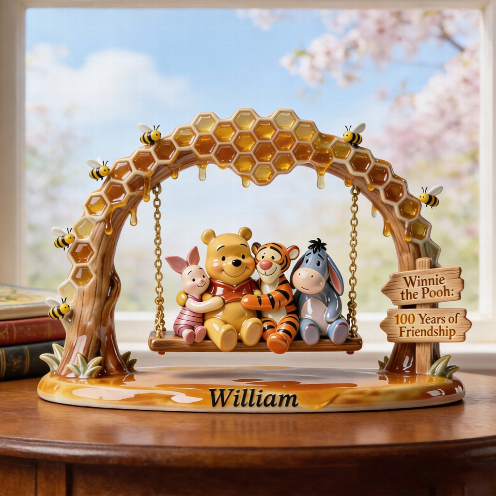 Personalized Winnie the Pooh 100 Years of Friendship Acrylic Plaque Gift for Movie Fans