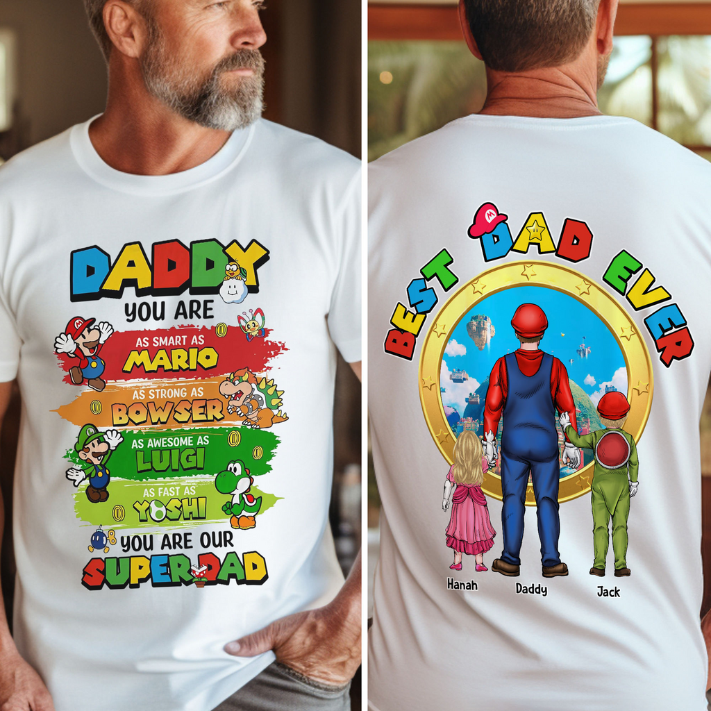 Personalized SuperDad Shirt Gift for Dad Cotton Apparel