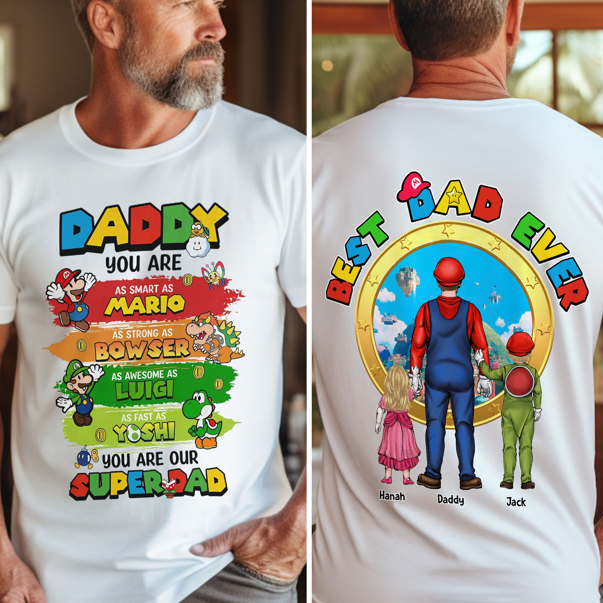 Personalized SuperDad Shirt Gift for Dad Cotton Apparel