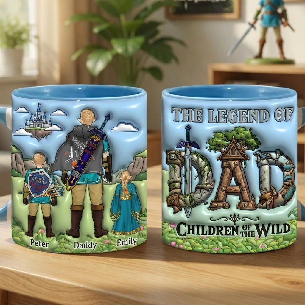 Personalized Gamer Dad Mug Gift - Legend of Dad Accent Cup