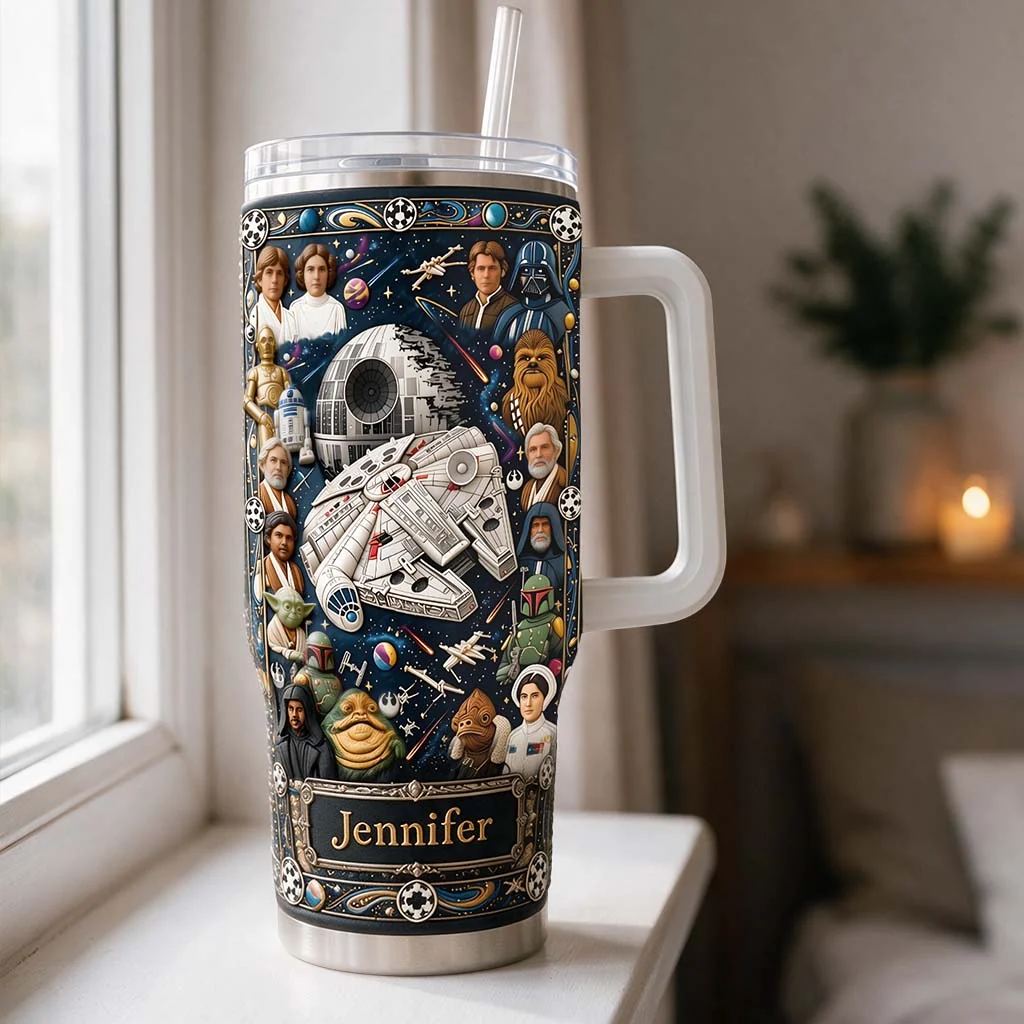 Personalized 40oz Tumbler with Name Custom Star Wars Gift for Fans Tumbler GradoCreations