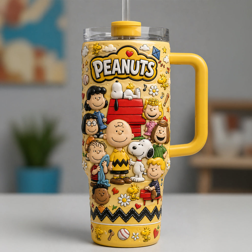 Personalized Peanuts 40oz Tumbler with Handle - Unique Gift Tumbler GradoCreations
