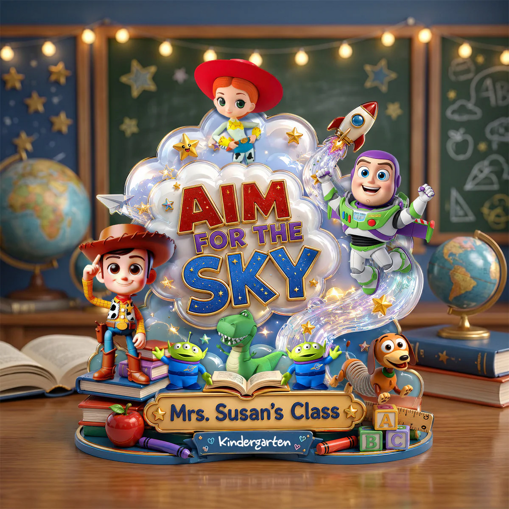 Personalized Acrylic Plaque Aim For The Sky Teacher Gift