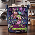 Personalized Quilted Laundry Basket with Funny Furbaby Design Quilted Laundry Basket GradoCreations