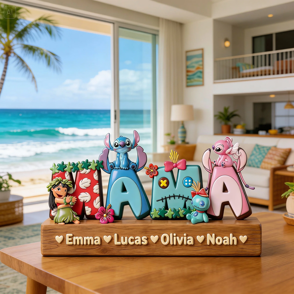 Personalized Acrylic Plaque with Kids' Names Custom Gift for Mom