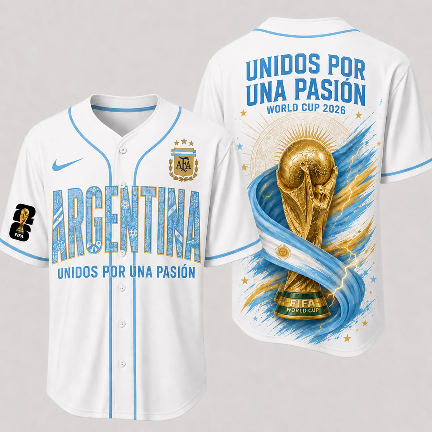 Personalized Argentina Soccer Jersey Custom Name Gift for Football Fans