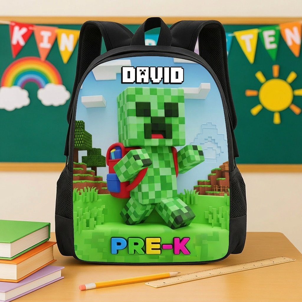 Personalized Minecraft Backpack Set for Kids - Back to School Gift