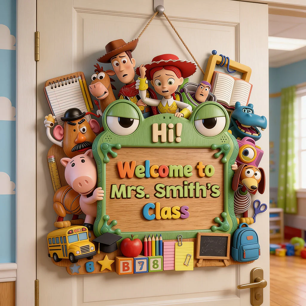 Personalized Welcome Sign for Teachers Custom Wood Class Gift