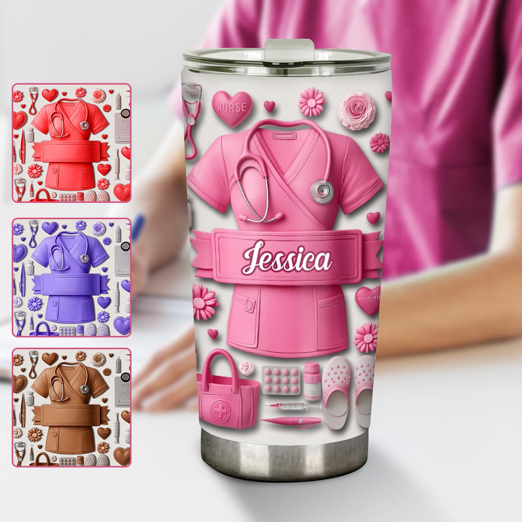 Personalized Nurse Tumbler with Name Custom Gift for Nurse