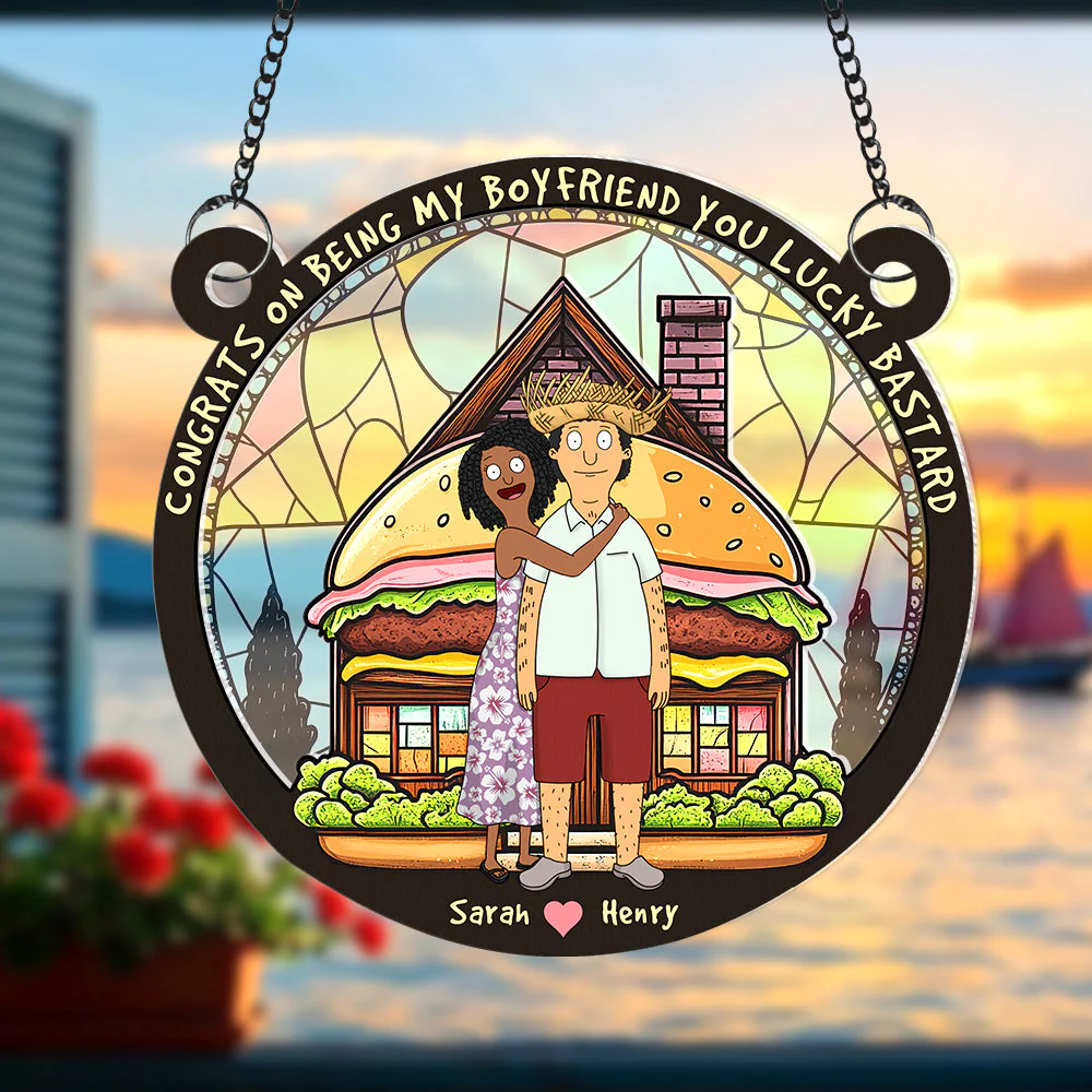 Personalized Funny Love Suncatcher Ornament for Couples Gift