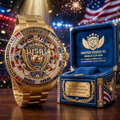 Men's Gold Soccer World Cup 2026 Wrist Watch Gift for Him