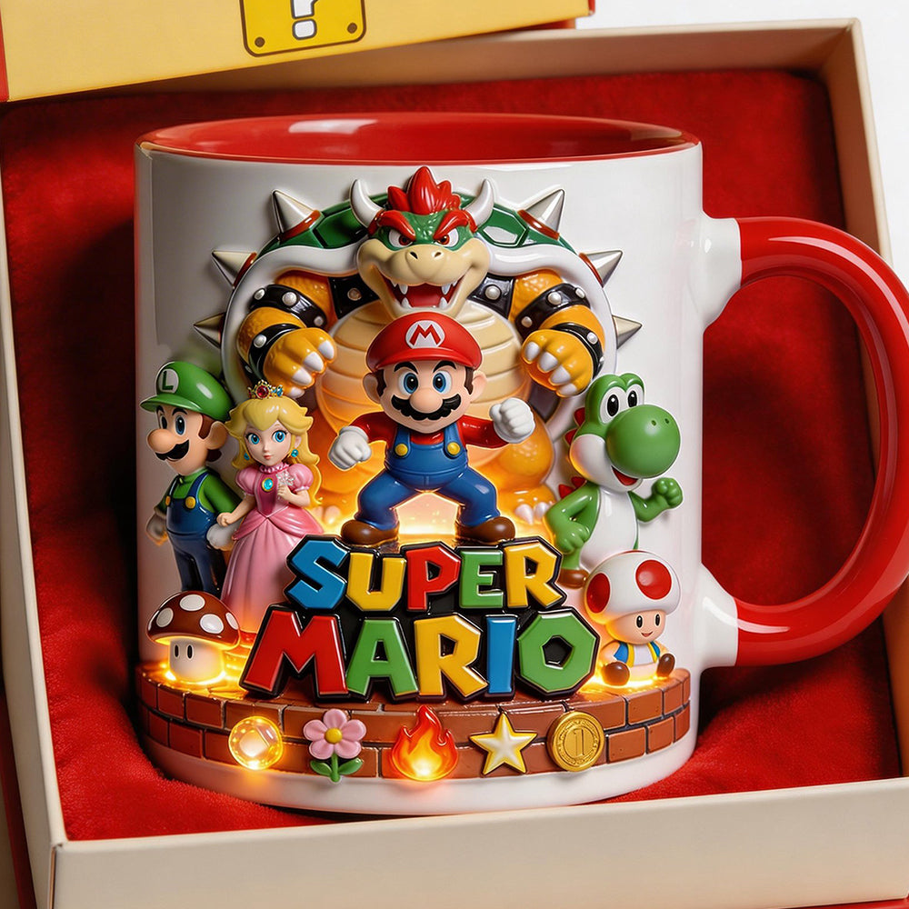 Personalized Super Mario Accent Mug for Movie Fans Gift