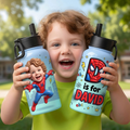 Personalized Kids Stainless Steel Water Bottle Custom Photo Gift Kid Water Bottle GradoCreations