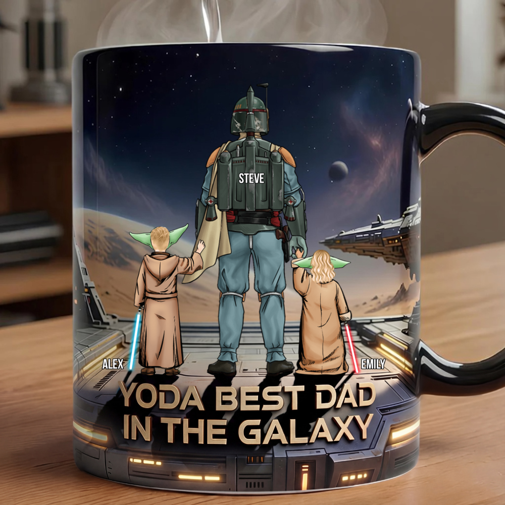 Personalized Yoda Best Dad Mug Custom Accent Gift for Dad