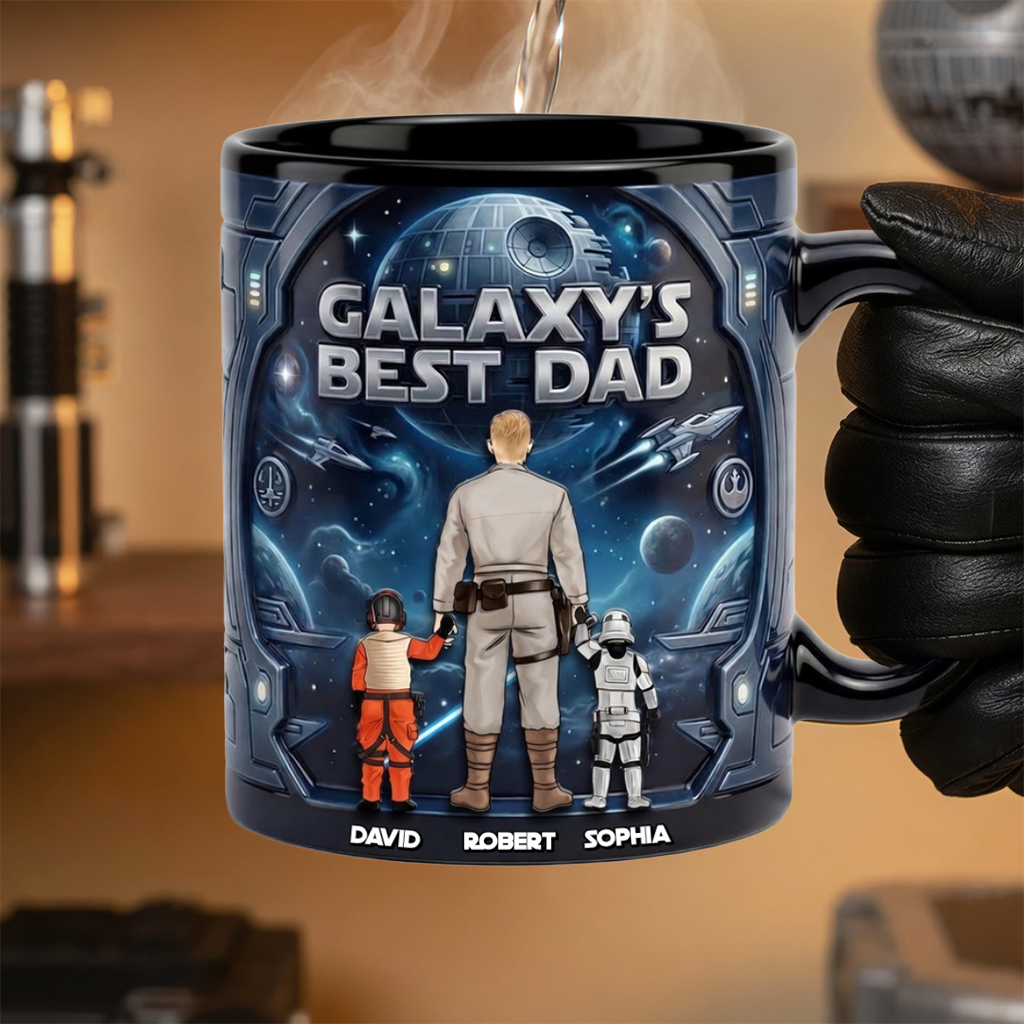 Personalized Galaxy's Best Dad Coffee Mug Custom Name Gift for Father's Day