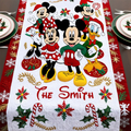 Personalized Christmas Table Runner with Mickey Mouse Family Design - Unique Holiday Gift for Family Quilt Table Runner GradoCreations