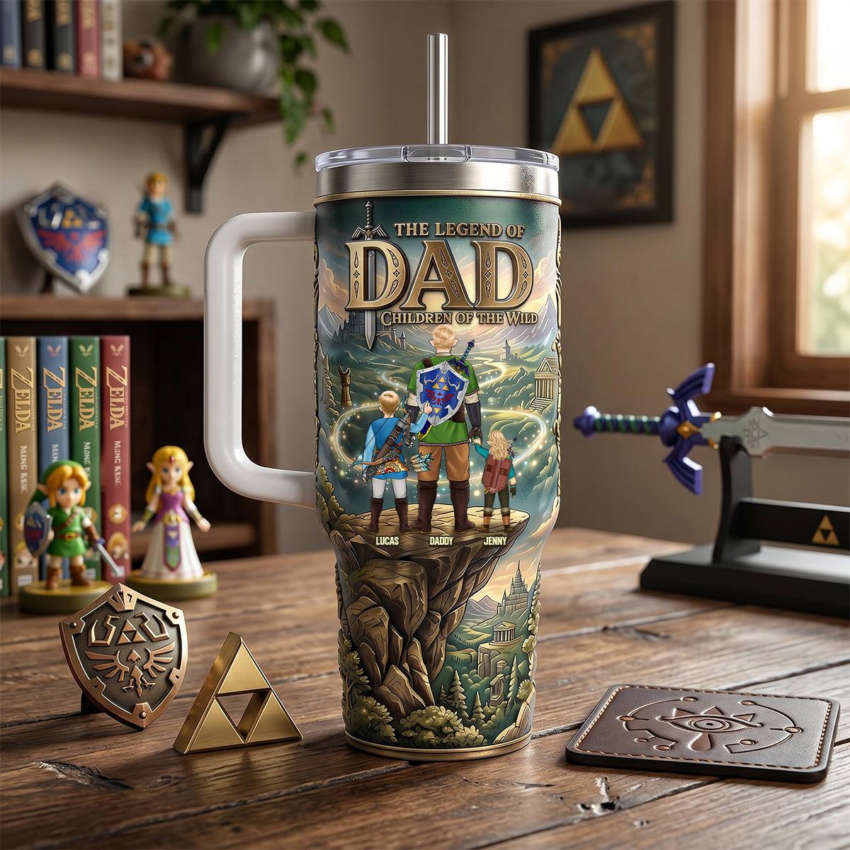 Personalized Fantasy Dad Tumbler Custom Name Gift for Father