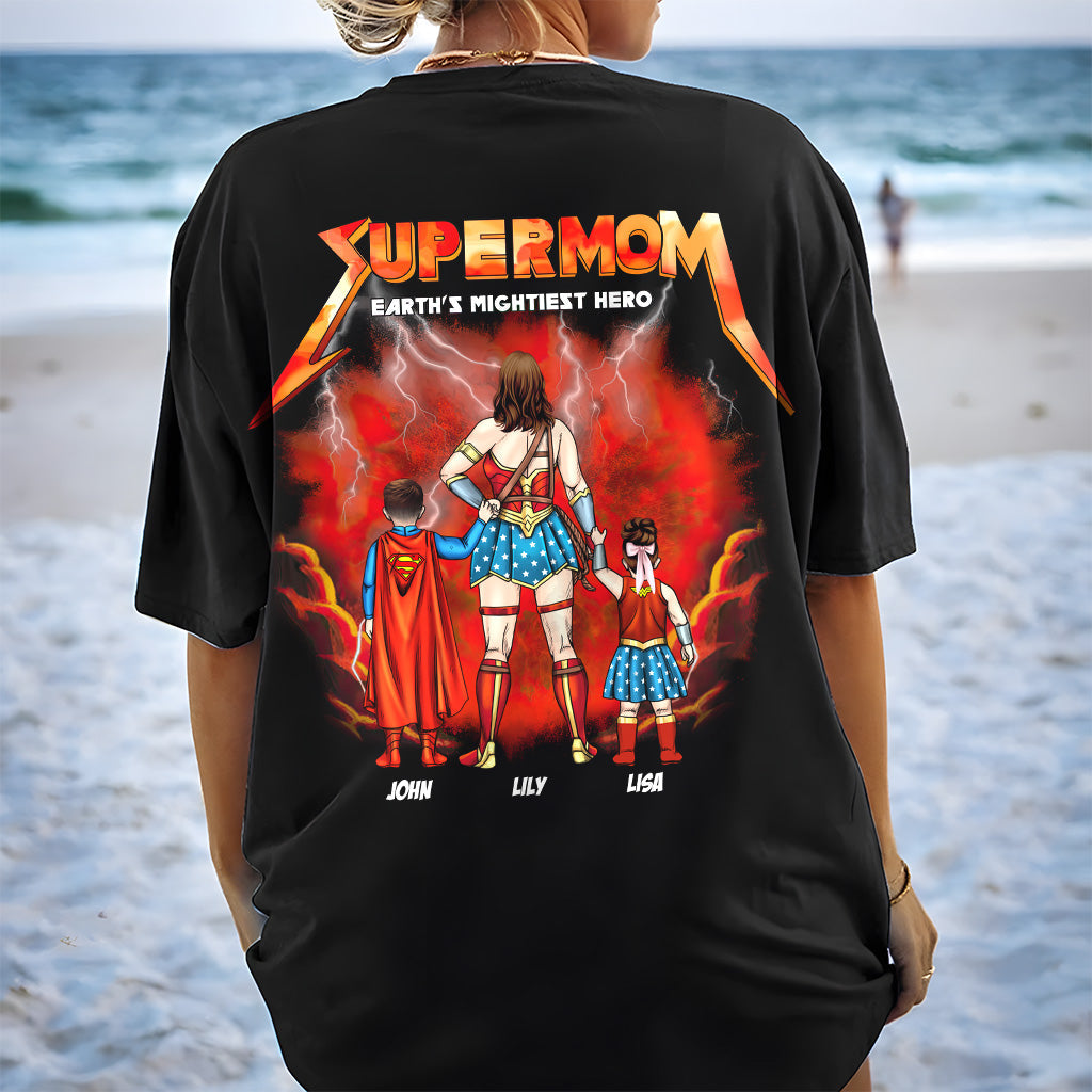 Personalized Super Mom Shirt Custom Family Design Gift for Mom